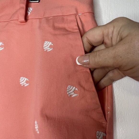 Talbots Women Cotton Spandex Shorts ResortWear VacationBeach Embroidered Fish 14 - Picture 5 of 11